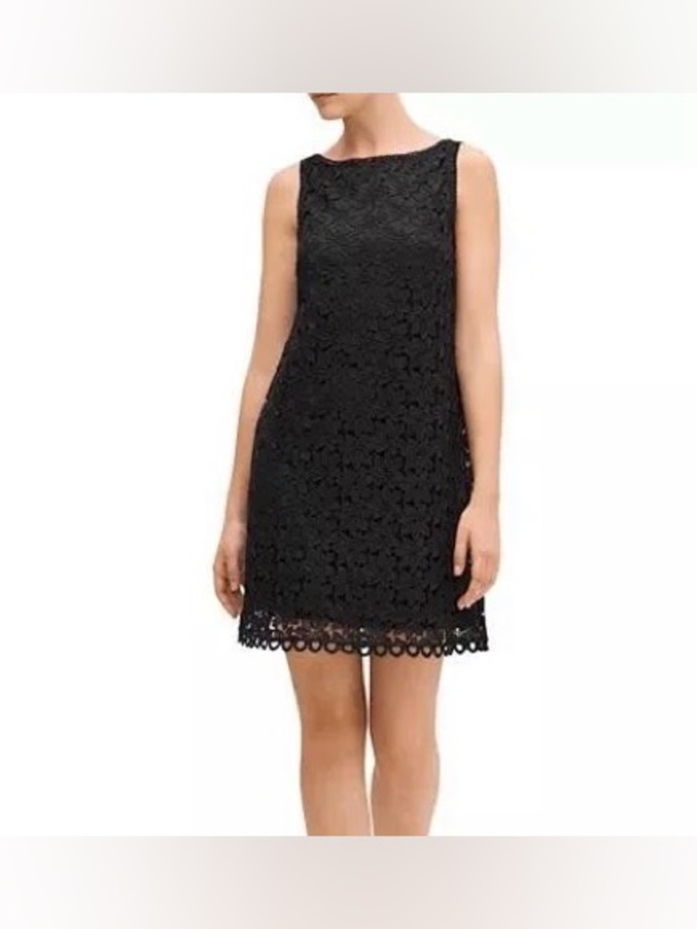 Kate Spade Leaf Lace Black Shift Mini Dress NWT